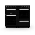 Montpellier MDFRC100K - Black Dual Fuel Range Cooker - 7 Gas Burners, 2 Ovens, 100cm Width - Display