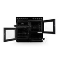 Montpellier MDFRC100K - Black Range Cooker - 7 Gas Burners, 2 Ovens, 100cm Width