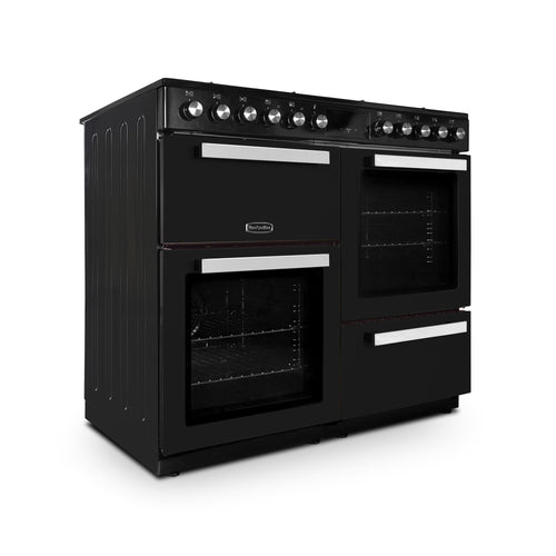 Montpellier MDFRC100K - Black Dual Fuel Range Cooker - 7 Gas Burners, 2 Ovens, 100cm Width