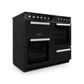 Montpellier MDFRC100K - Black Dual Fuel Range Cooker - 7 Gas Burners, 2 Ovens, 100cm Width - Display