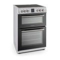 Montpellier MDOC60FW - White 60cm Ceramic Double Cooker - 72/39L Capacity - A/A Energy