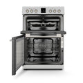 Montpellier MDOC60FW - White 60cm Ceramic Double Cooker - 72/39L Capacity - A/A Energy