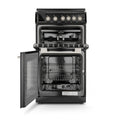 Montpellier MDOG50LK - Black 4 Zone Gas Cooker - Catalytic cleaning - A/A+ energy - Display