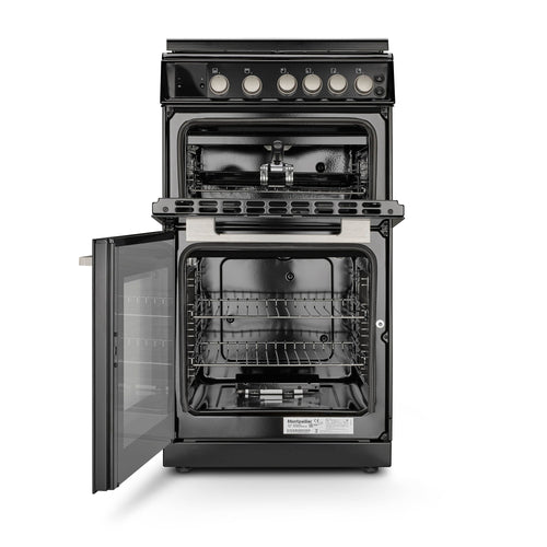 Montpellier MDOG50LK - Black 4 Zone Gas Cooker - Catalytic cleaning - A/A+ energy - Display
