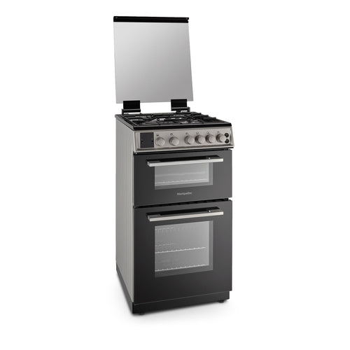 Montpellier MDOG50LS - Silver 4 Zone Gas Cooker - Catalytic cleaning - A/A+ energy - Display