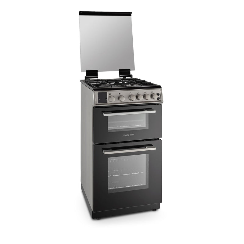 Montpellier MDOG50LS - Silver 4 Zone Gas Cooker - Catalytic cleaning - A/A+ energy - Display