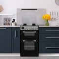 Montpellier MDOG50LS - Silver 4 Zone Gas Cooker - Catalytic cleaning - A/A+ energy - Display