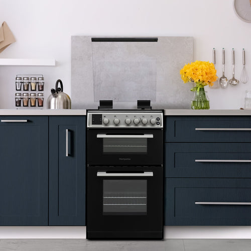Montpellier MDOG50LS - Silver 4 Zone Gas Cooker - Catalytic cleaning - A/A+ energy - Display