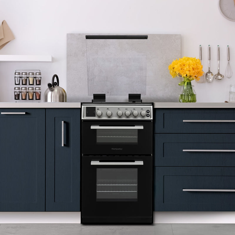 Montpellier MDOG50LS - Silver 4 Zone Gas Cooker - Catalytic cleaning - A/A+ energy - Display