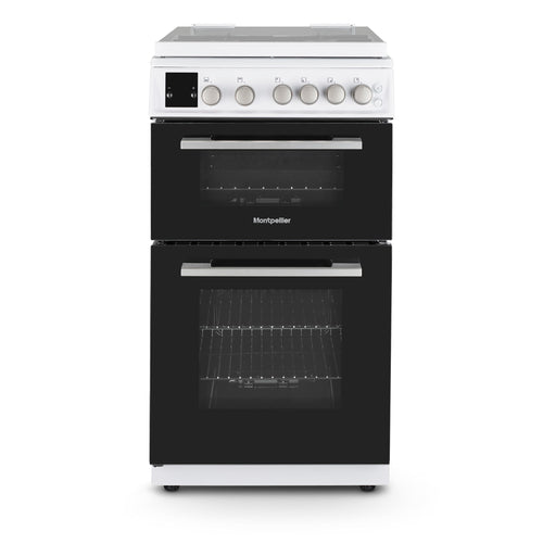 Montpellier MDOG50LW - White 50cm Double Gas Cooker - 56/24L Capacity - A+/A Energy