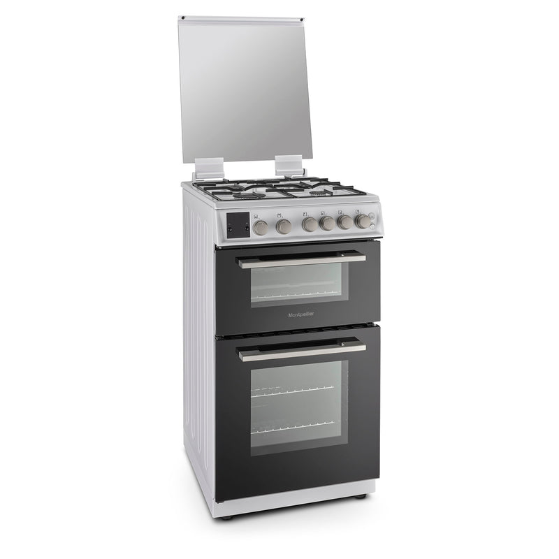 Montpellier MDOG50LW - White 50cm Double Gas Cooker - 56/24L Capacity - A+/A Energy