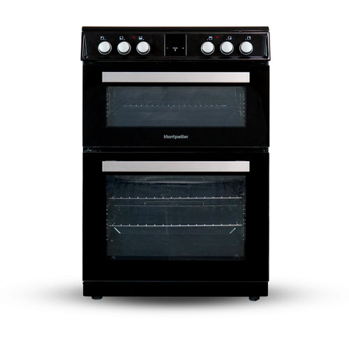 Montpellier MDOI60FK - Black 60cm Induction Double Cooker - A/A Energy Rating