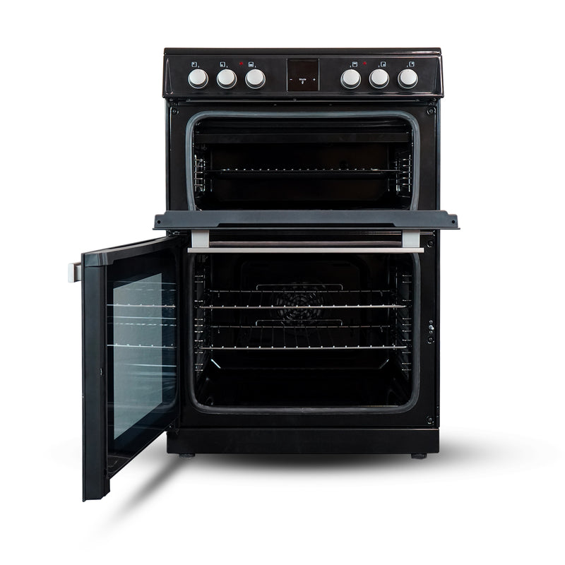 Montpellier MDOI60FK - Black 60cm Induction Double Cooker - A/A Energy Rating