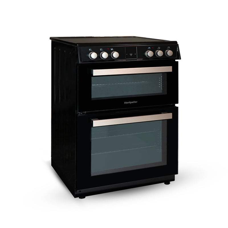Montpellier MDOI60FK - Black 60cm Induction Double Cooker - A/A Energy Rating