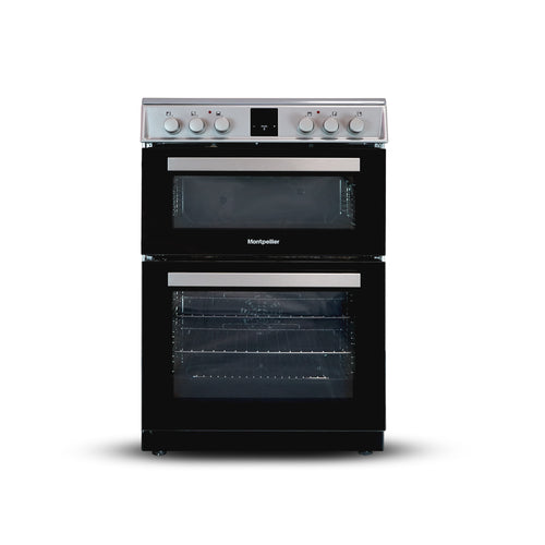 Montpellier MDOI60FS - Silver 60cm Induction Cooker - Dual Oven - A/A Energy