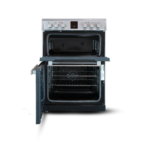 Montpellier MDOI60FS - Silver 60cm Induction Cooker - Dual Oven - A/A Energy