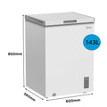 Midea MDRC211FZE01 - White Chest Freezer - 143L - E Energy Rating