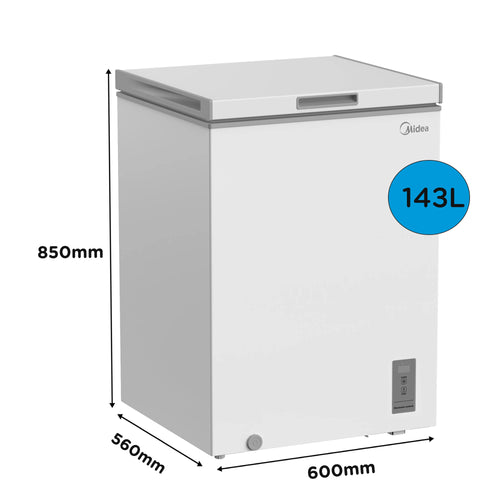 Midea MDRC211FZE01 - White Chest Freezer - 143L - E Energy Rating