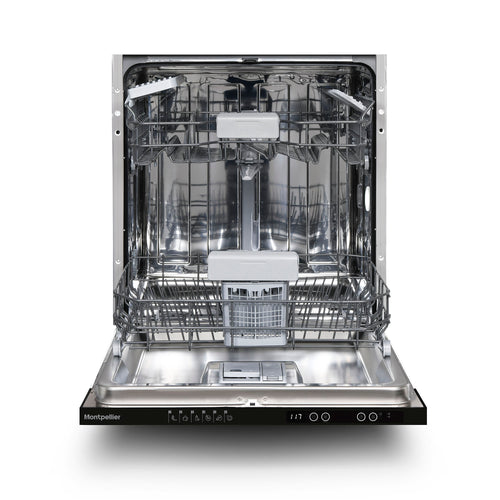 Montpellier MDWBID6064 - White 14 Place Integrated Dishwasher - 6 Programmes - LED Display