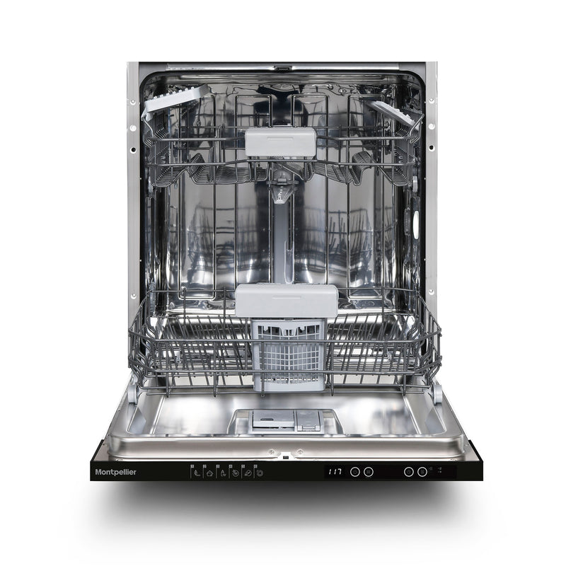 Montpellier MDWBID6064 - White 14 Place Integrated Dishwasher - 6 Programmes - LED Display