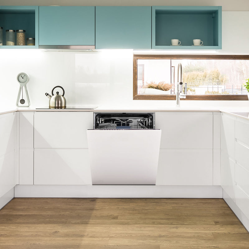 Montpellier MDWBID6064 - White 14 Place Integrated Dishwasher - 6 Programmes - LED Display