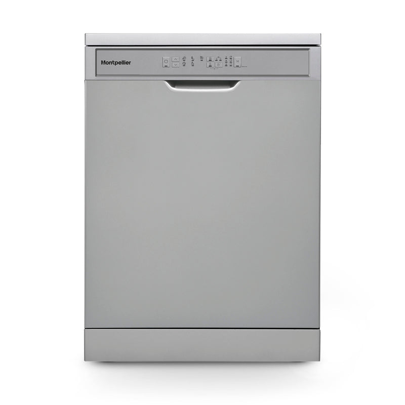 Montpellier MDWD1354S - Silver 13 Place Setting Dishwasher - Freestanding - D Energy Rating