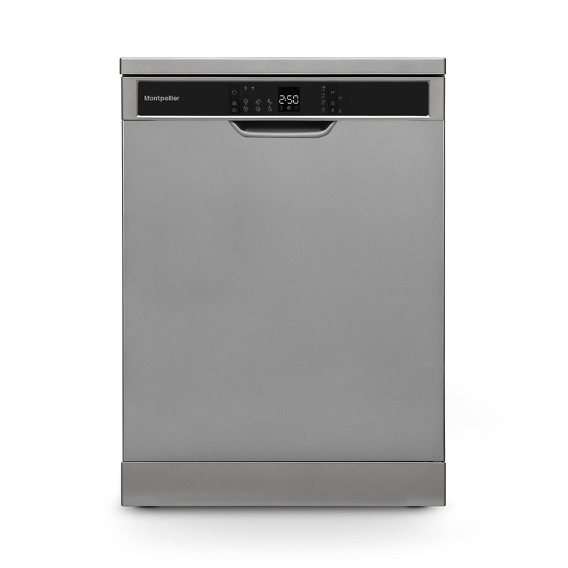 Montpellier MDWD1464S - Silver 14 Place Setting Dishwasher - 6 Programmes - 4 Temperatures - Freestanding