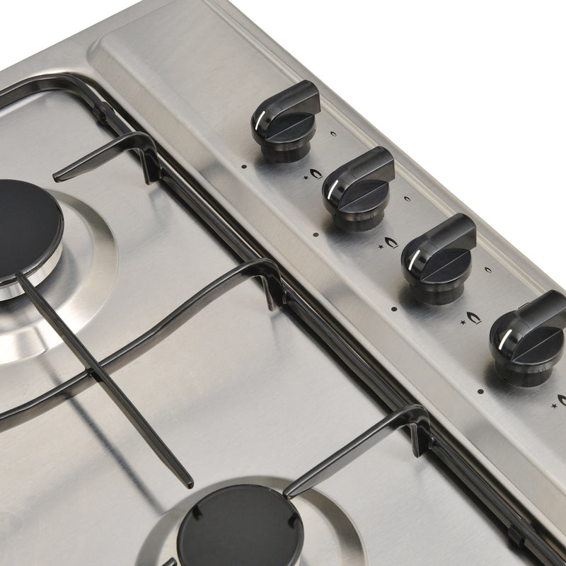 Montpellier MGB60X - Stainless Steel Gas Hob - 4 Burners - LPG Convertible