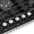 Montpellier MGH75BG - Black Gas on Glass Hob - 5 Burners - Energy Rating N/A