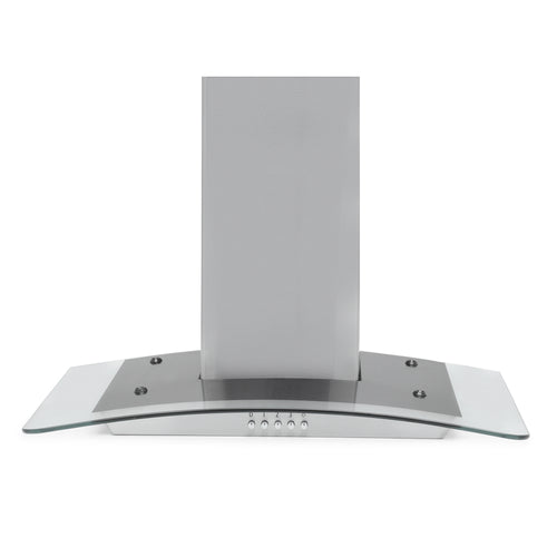 Montpellier MHG600X - Stainless Steel 60cm Curved Glass Chimney Extractor Hood - 277.9m³/h, 65W, LED Light, 3 Speeds - A Energy