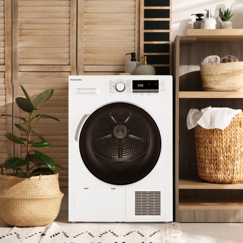 Montpellier MHP8SDW - White 8KG Heat Pump Tumble Dryer - Sensor Dry - A++ energy