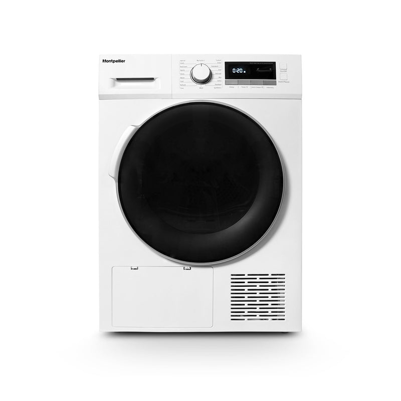 Montpellier MHP8SDW - White 8KG Heat Pump Tumble Dryer - Sensor Dry - A++ energy