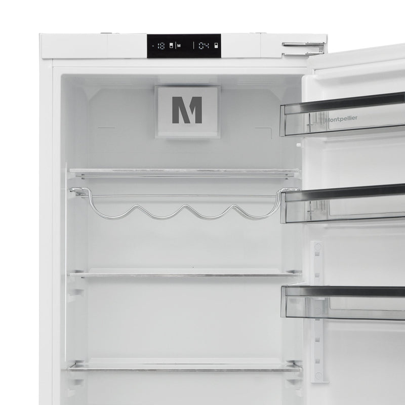 Montpellier MIFF730FF - White Integrated Frost Free Fridge Freezer - 243L Capacity - E Energy Rating - Display