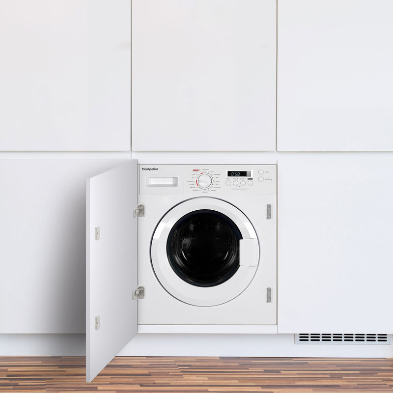 Montpellier MIWD8614 - White 8KG Integrated Washer Dryer - 1400 RPM - B/E Energy Rating - Display