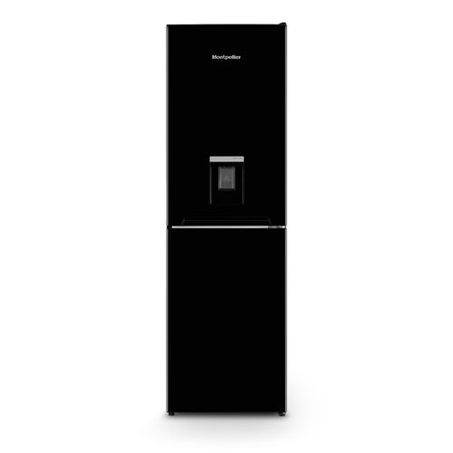 Montpellier MLF1770EKWD - Black Low Frost Fridge Freezer with Water Dispenser - 277L Capacity - E Energy Rating