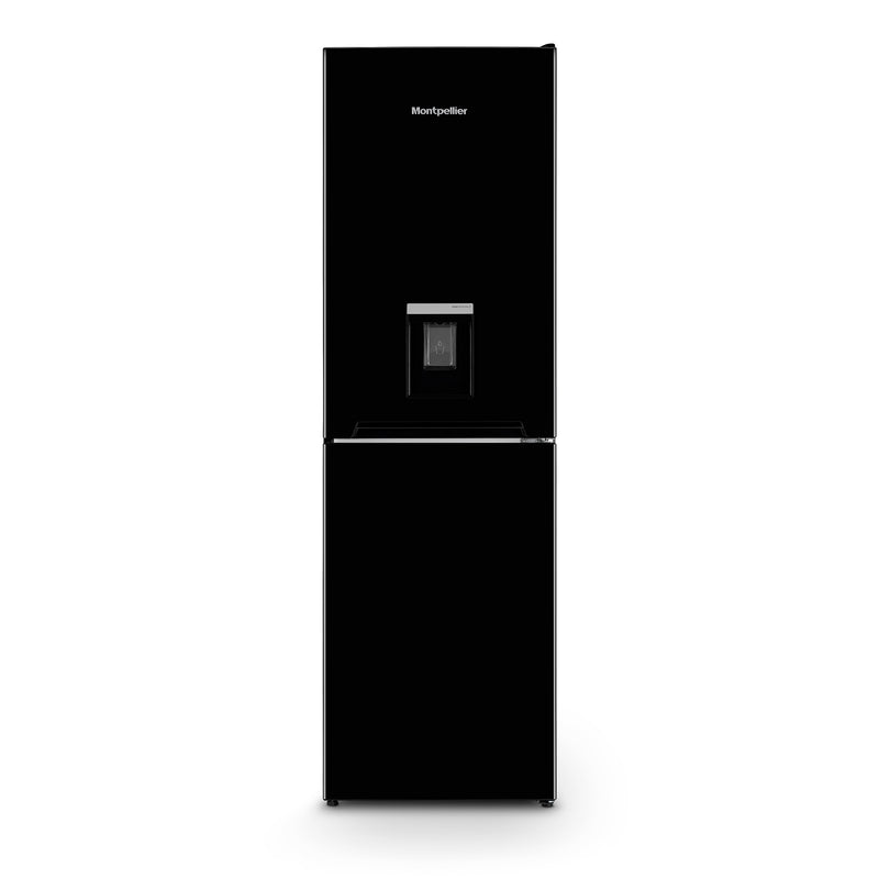 Montpellier MLF1770EKWD - Black Low Frost Fridge Freezer with Water Dispenser - 277L Capacity - E Energy Rating