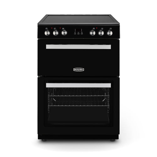 Montpellier MMRC60FK - Black 60cm Ceramic Mini Range Cooker - Double Oven - A Energy Rating