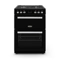 Montpellier MMRDF60FK - Black 60cm Dual Fuel Mini Range Cooker - 72 Litres Main Oven, 39 Litres Top Oven - A/A Energy Rating