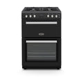 Montpellier MMRG60K - Black 60cm Mini Range Gas Cooker - 4 Burners, Double Oven 71/25L - A+/A Energy Rating