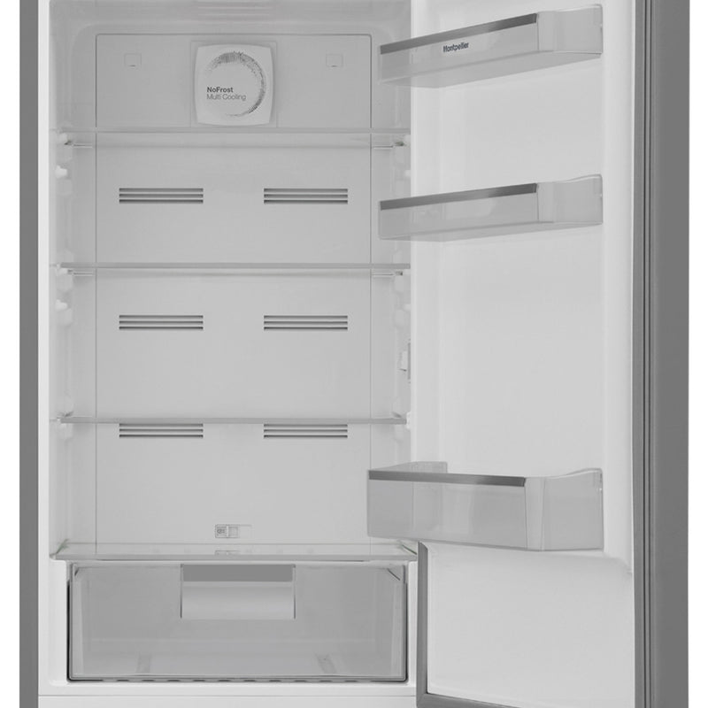 Montpellier MNF1860X - Inox Fridge Freezer - 295L Capacity - 60/40 Split - E Energy Rating