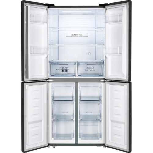 Fridgemaster MQ79394EB - Black American Fridge Freezer - 427L - E Rated