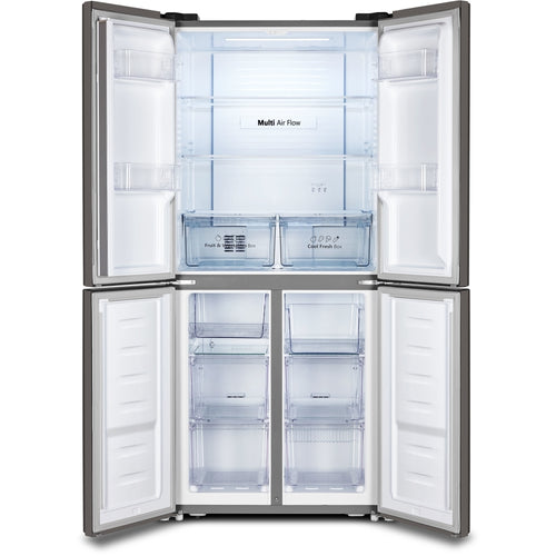 Fridgemaster MQ79394ES - Silver American Fridge Freezer - 427L - E Rated