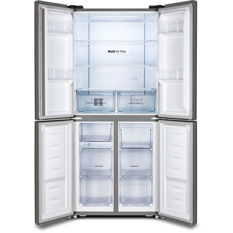 Fridgemaster MQ79394ES - Silver American Fridge Freezer - 427L - E Rated