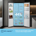 Fridgemaster MS83430DEB - Black American Fridge Freezer - 440L Capacity - E Energy Rating