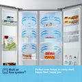 Fridgemaster MS83430DES - Silver American Fridge Freezer - 440L - E Energy Rating