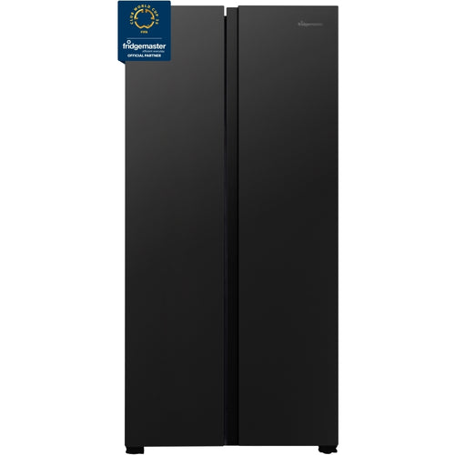 Fridgemaster MS83430EB - Black American Fridge Freezer - 441L - E Rated