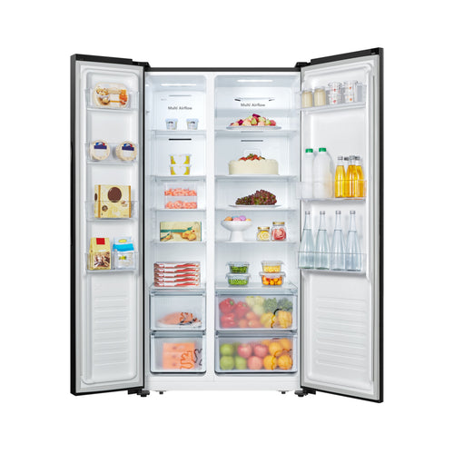 Fridgemaster MS91520EB - Black American Style Fridge Freezer - 519L - E Energy Rating
