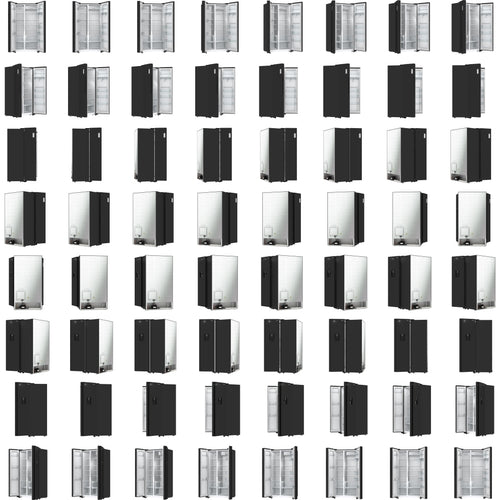 Fridgemaster MS91547BFE - Silver American Fridge Freezer - 547L - E Rated