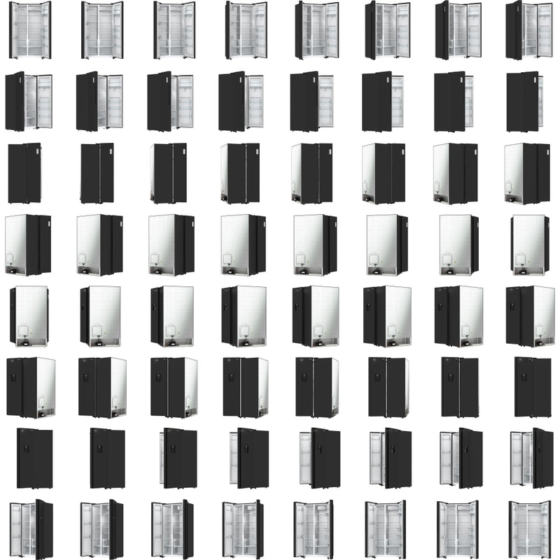 Fridgemaster MS91547BFE - Silver American Fridge Freezer - 547L - E Rated