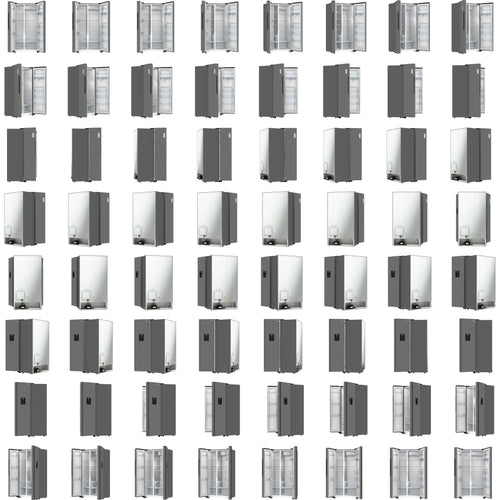 Fridgemaster MS91547DFE - Silver American Fridge Freezer - 547L - E Rated